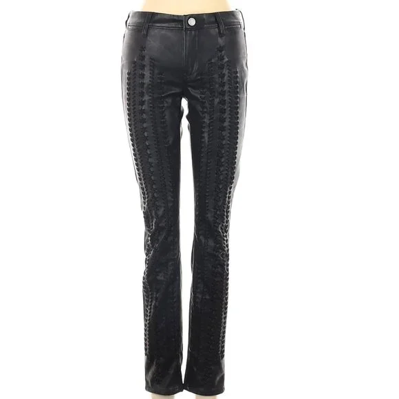 💥HOT ITEM💥Black Lace Up Skinny Leather Pants - Picture 11 of 15